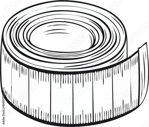 Vector illustration of a rolled measuring tape