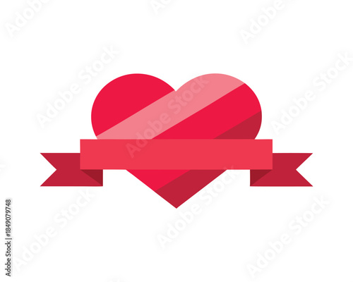Minimal Valentine Heart Shape With Ribbon