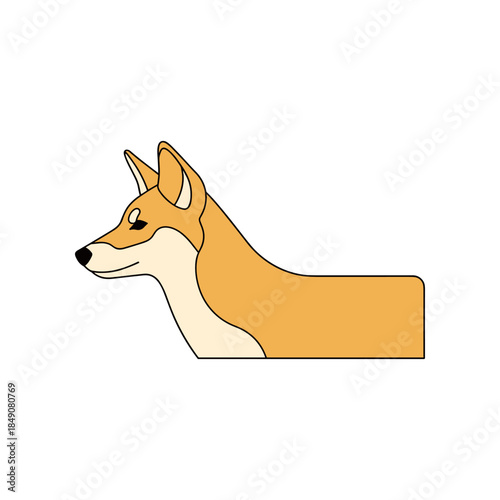 Illustration of a Shiba Inu Dog Profile.