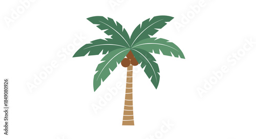 cartoon palm tree with green leaves clip art preview