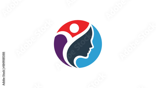 Abstract Symbol of Inner Peace and Wellbeing: An artistic emblem representing the interconnectedness of mind, body, and spirit, inviting contemplation and promoting holistic wellness.
