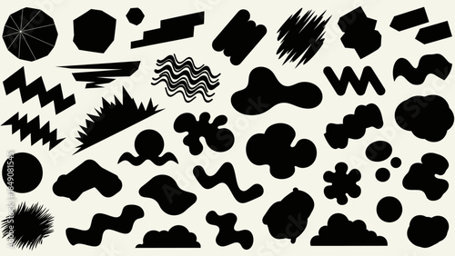 Abstract Elements for Graphic Design: A diverse collection of abstract shapes and textures, offering endless possibilities for visual storytelling. Providing versatile elements for impactful design. 