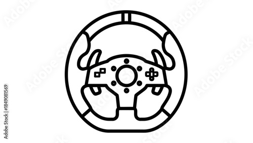 Gamer's Command: An illustration of a gaming steering wheel.