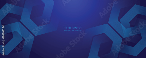 Abstract blue background with hexagons. Modern medical or health care scientific. Geometric stripe line art design for poster, brochure, cover, banner, header, website, presentation