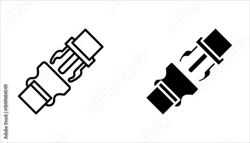 Buckle icon set, on white background.