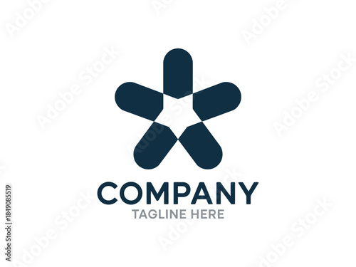 Modern Business Logo Template Design with Dark Blue Color and Minimalist Style Elements