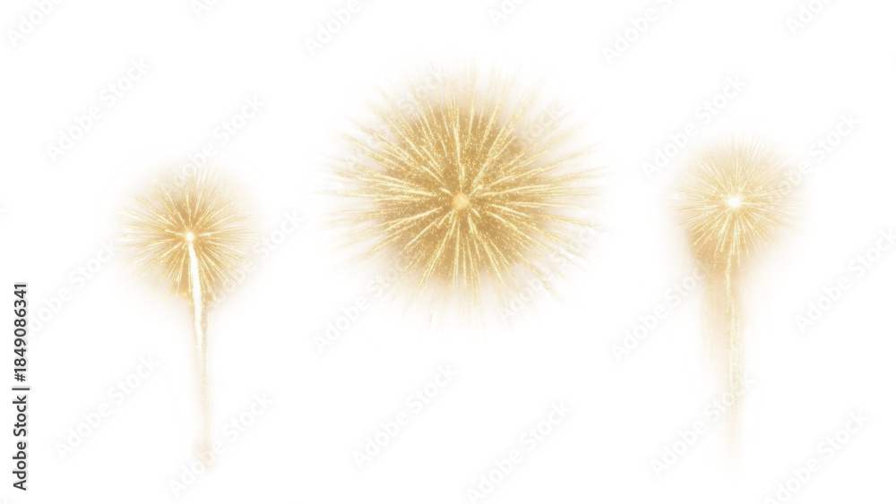 Fototapeta premium Golden sparkler fireworks set