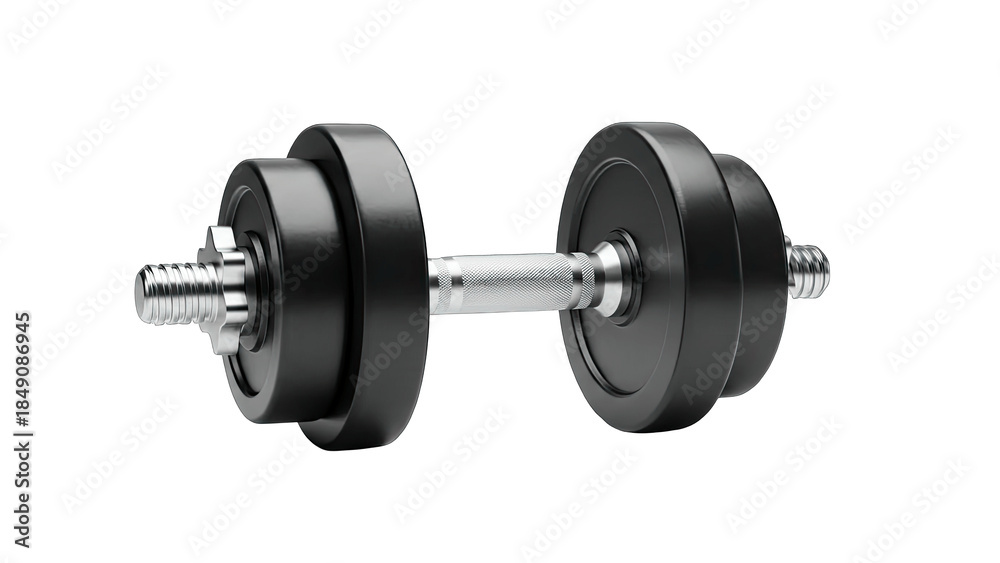 Naklejka premium Black Dumbbell Isolated on White Background