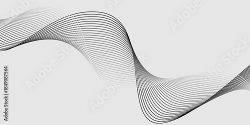 Abstract vector background with black wavy lines. EPS10