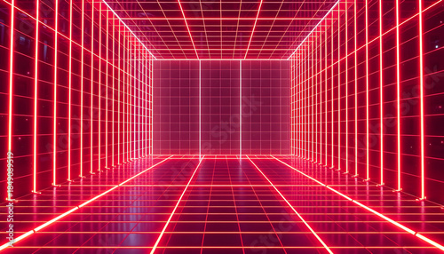 A red room with a red floor and red walls