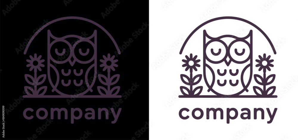 Obraz premium Minimalist Owl Company Logo Designs