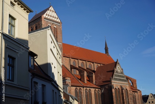 Stadtbild von Wismar an der Nikolaikirche