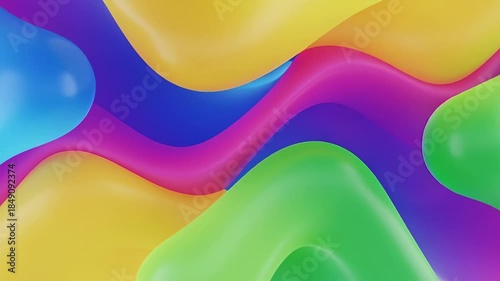 Vibrant Flowing Abstract Shapes In Motion Dynamic Smooth Waves Of Color