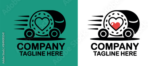 Heart-Shaped Donut Company Logo Template