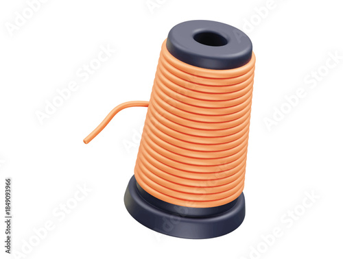 Sewing Thread Spool icon 3d render illustration 