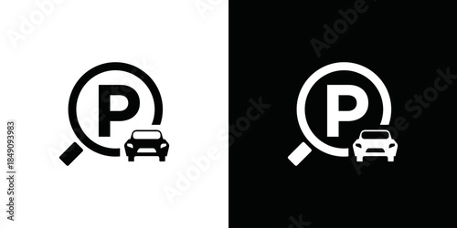simple car parking logo vector