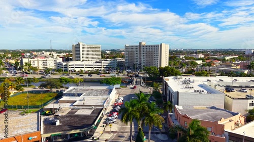 Aerial stock video Miami Springs Florida businesses 4k 24p 2025