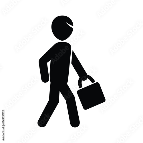 Person Carrying Bag Walking Vector Illustration