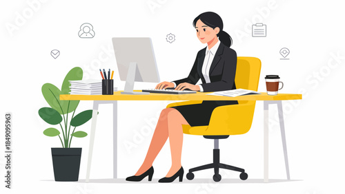 Woman working at office desk