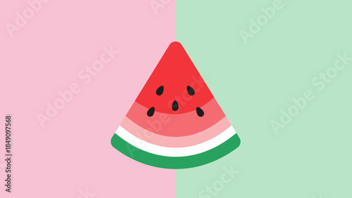 Colorful Watermelon Slice with Seed Details for Summer Freshness