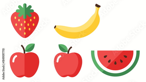 Fresh Fruits Assortment with Strawberries Bananas Apples and Watermelon for Healthy Eating