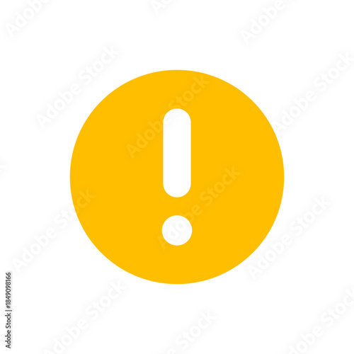 Yellow exclamation mark icon in circle for warning or alert