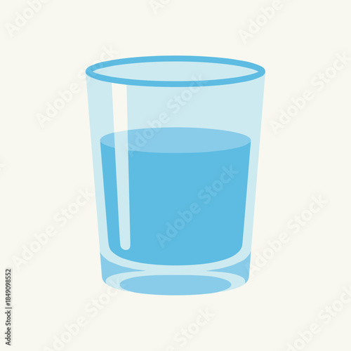 Glass of Water Illustration Simple Design.