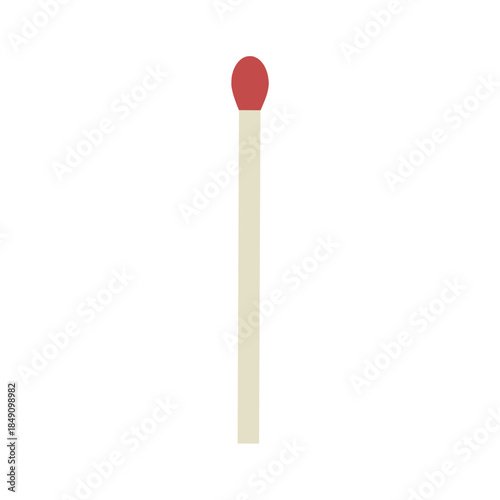 Cleanly rendered matchstick, featuring a bright red head, poised to ignite inspiration or create a necessary spark, representing the core of an idea or the start of a process