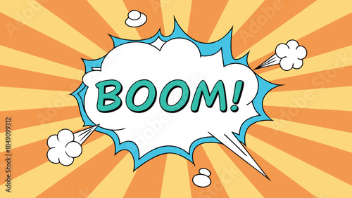 Vibrant Boom Sound Effect Illustration for Comics and Graphics