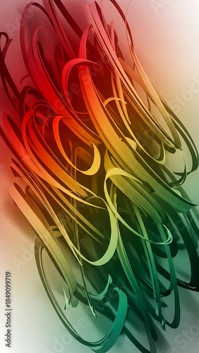 Vibrant Abstract Flowing Calligraphic Shapes Gradient Art.