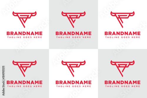 Letters PA PE PF PG PP PQ Bull Triangle Logo, symbolizing strength, ambition, and stability