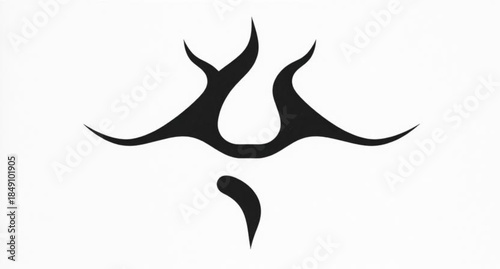 Vector illustration of a wild stag and bull head silhouette featuring majestic antlers and horns for a nature hunting trophy design