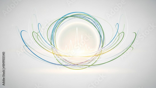 Abstract Energy Ripple: An artistic representation of energy, featuring concentric circles of flowing lines, creating a sense of dynamic movement and vibrant vitality.
