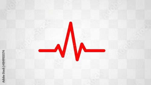 Pulse of Life: A vivid red heartbeat line symbolizing vitality, health, and the continuous rhythm of life, ideal for medical or wellness concepts.
