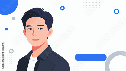 Illustration of a young man in a modern style