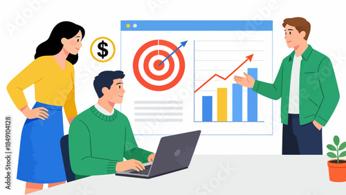 Business team analyzing financial data