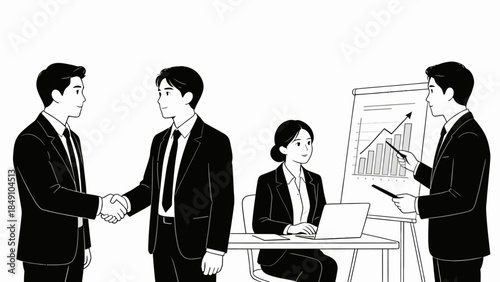 Business meeting with handshake