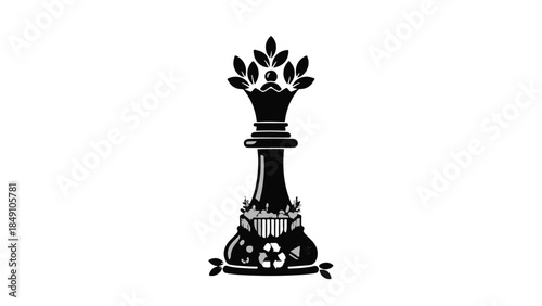 Ornate chess king piece with crown and floral details on white background, symbolizing strategy and leadership in a game of chess