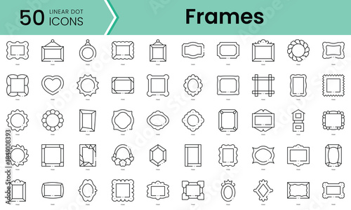 Set of frames icons. Line art style icons bundle. vector illustration