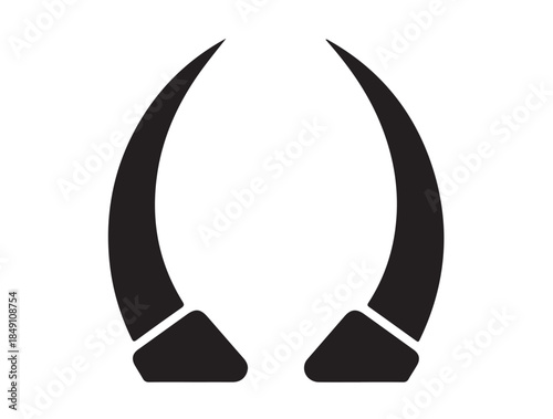 Elephant teeths icon in silhouette white background.