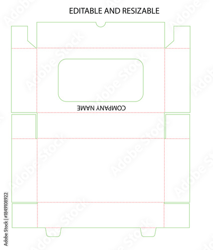 Editable Resizable Packaging Box Die Line Template for Product Design