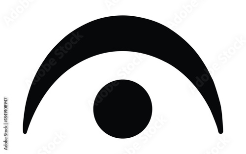 Black fermata musical symbol on a clean vector on white background