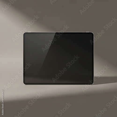 Modern Tablet Computer on Dark Background Display