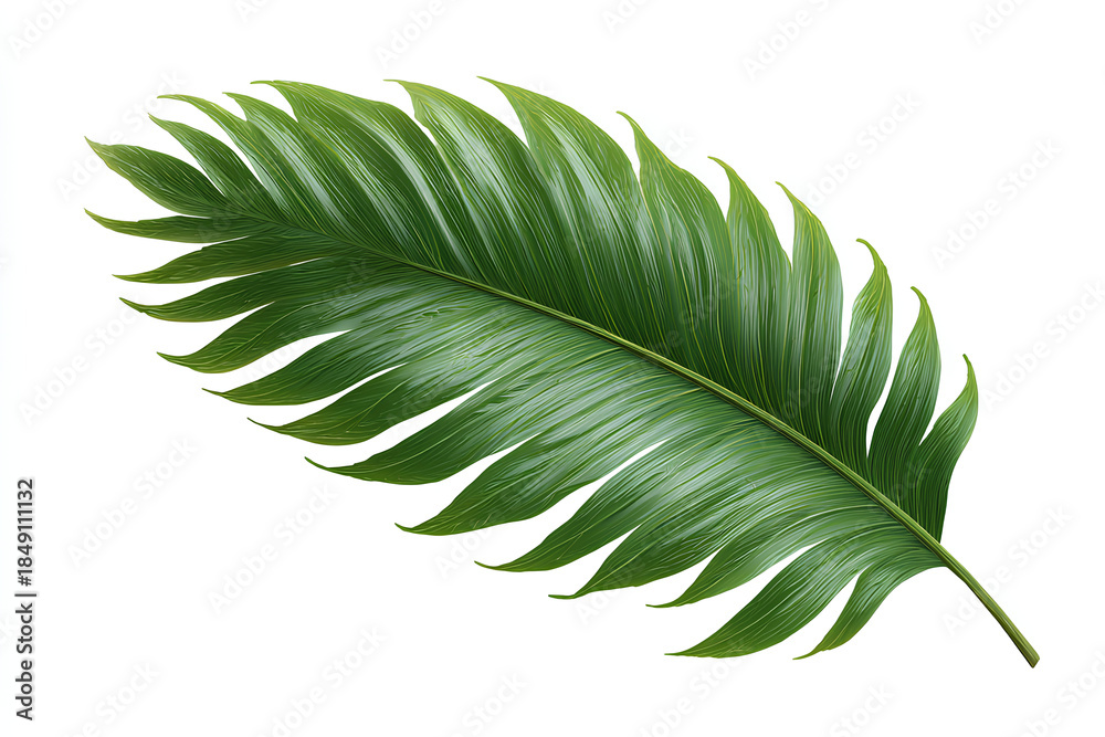 Fototapeta premium Tropical Jungle Leaf Isolated on White Background – Stock Illustration