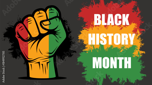 Raised Fist Black History Month Power and Unity Illustration