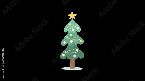 Dancing Christmas tree cartoon animation