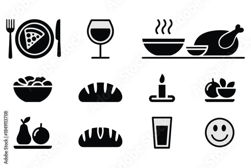 Assorted food and dining icons