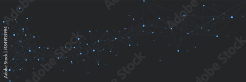 Abstract network communication in the global computer networks. Futurististic big data visualization. Suitable for internet technology and science background. Vector