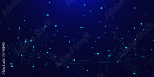 Abstract molecular structure and engineering concept. Futuristic plexus design for digital communication, technology and science background. Vector