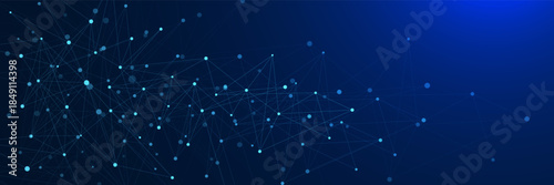 Global network connection structure with connecting dots and lines. Big data visualization. Suitable for social network communication, science and technology. Vector